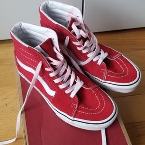Vans red sk8 hi